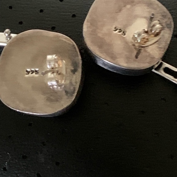 925 MEXICO STERLING S.CHOKER STONE PENDANT & EARRINGS - Picture 12 of 15